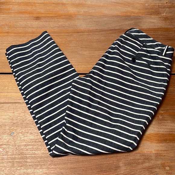 Weekend MaxMara slim cigarette blue and white striped pant - Picture 6 of 6